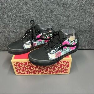 Vans Old Skool “Whimsical Roses” Black on Black Women’s Shoes 6.5